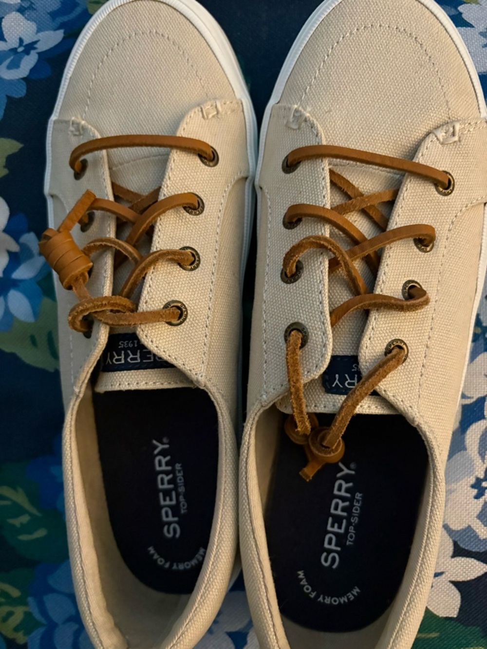 Women’s Sperry Crest Vibe Shoe Linen Sneakers New